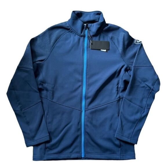 Rossignol Blue Performance Fleece Jacket Stand-Up Collar Ross Classique Clim - Picture 1 of 15